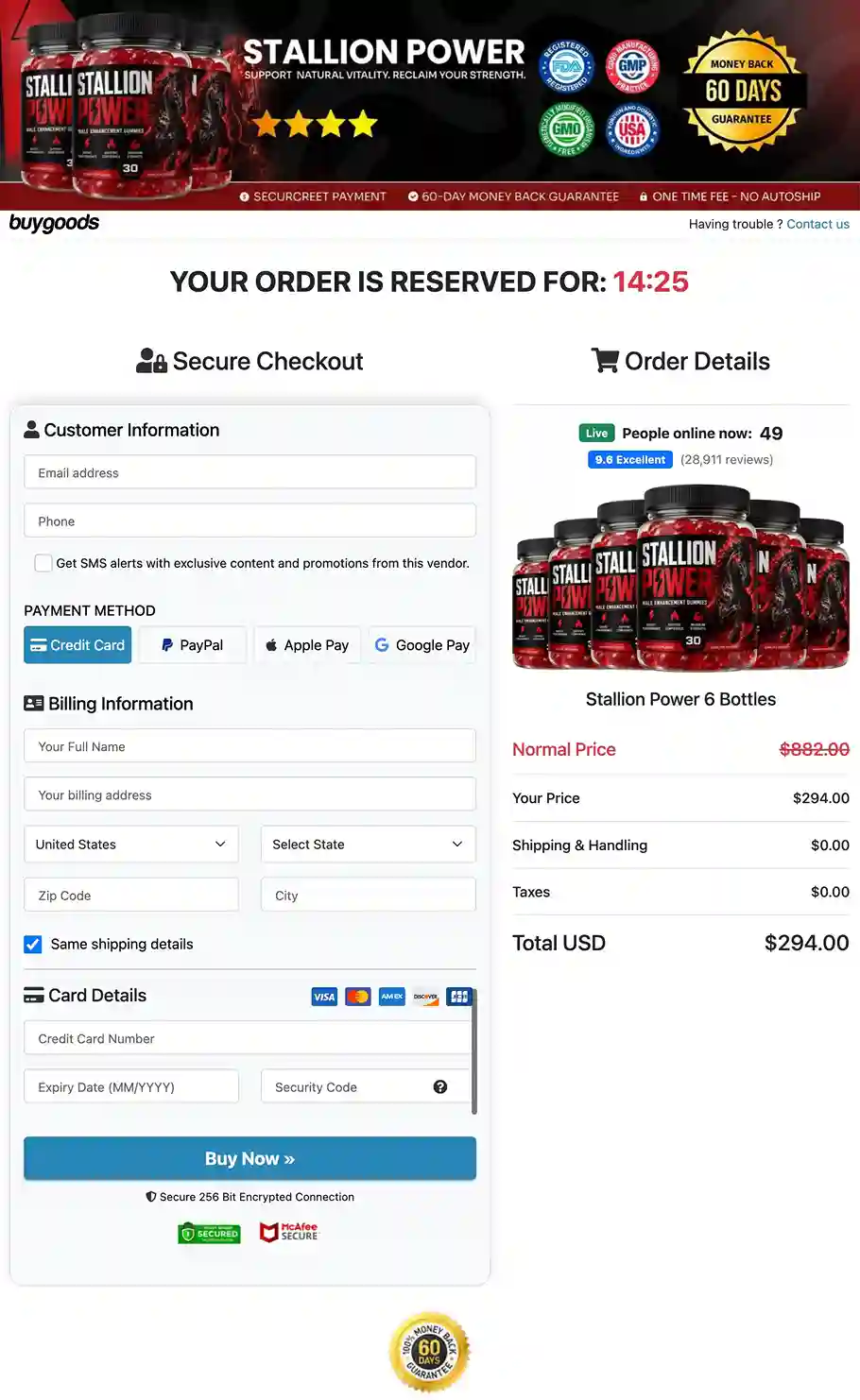 StallionPower Secure Payment via BuyGoods — All Major Cards Accepted